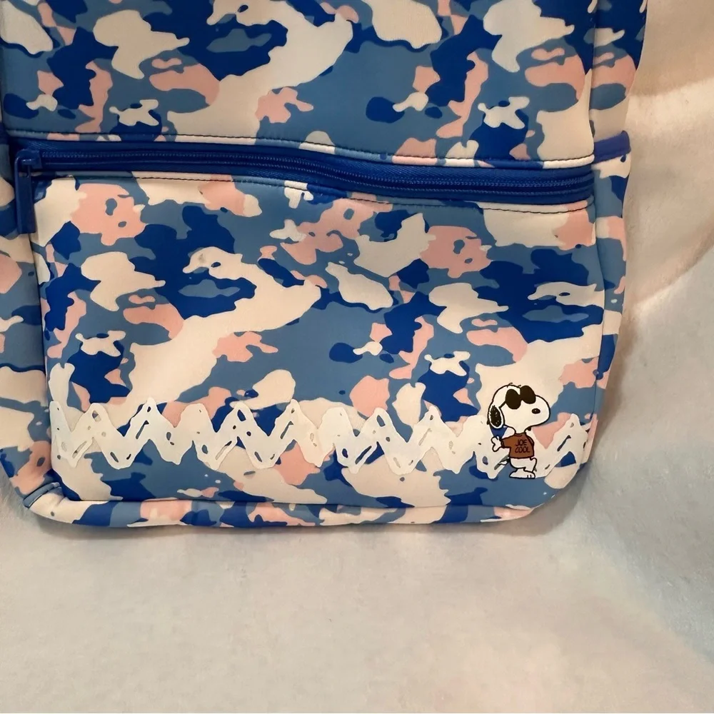 Blue and Pink Camouflage Snoopy Backpack
